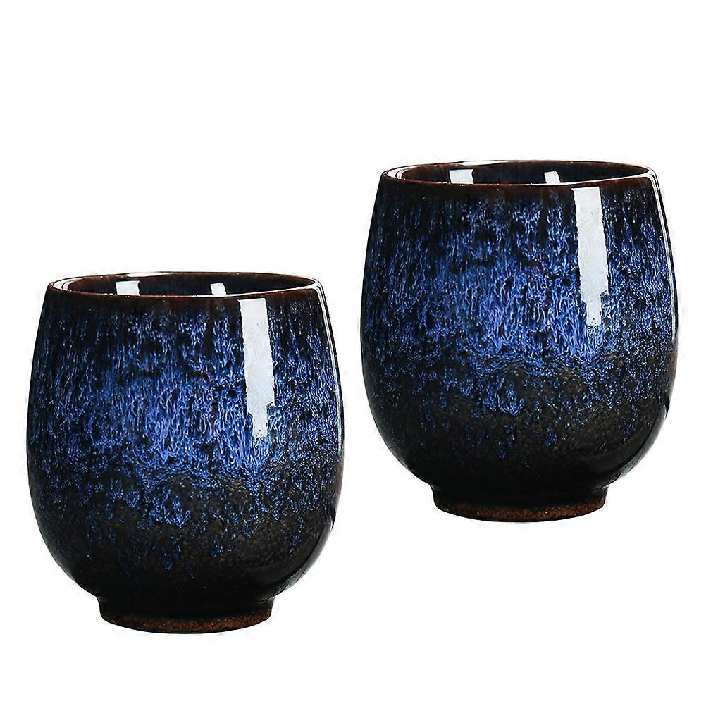 Chinese Traditional Tea Cups Modern Craftsmanship Round Edges 2Pcs