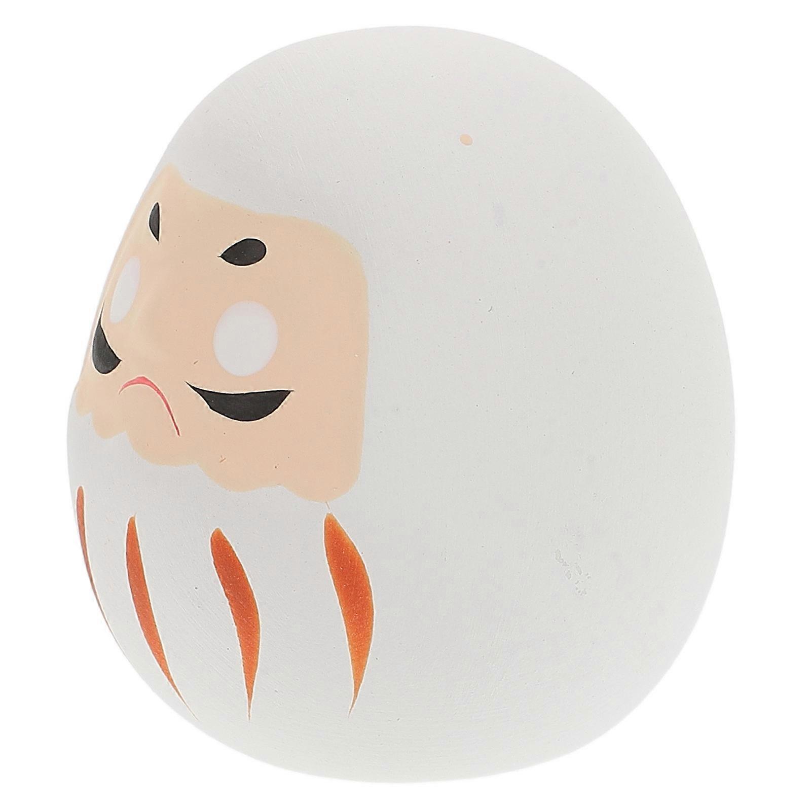 だるま装飾フィギュアセラミック和風ホームデコレーションホワイト4.50X4.50X4.50CM 1個