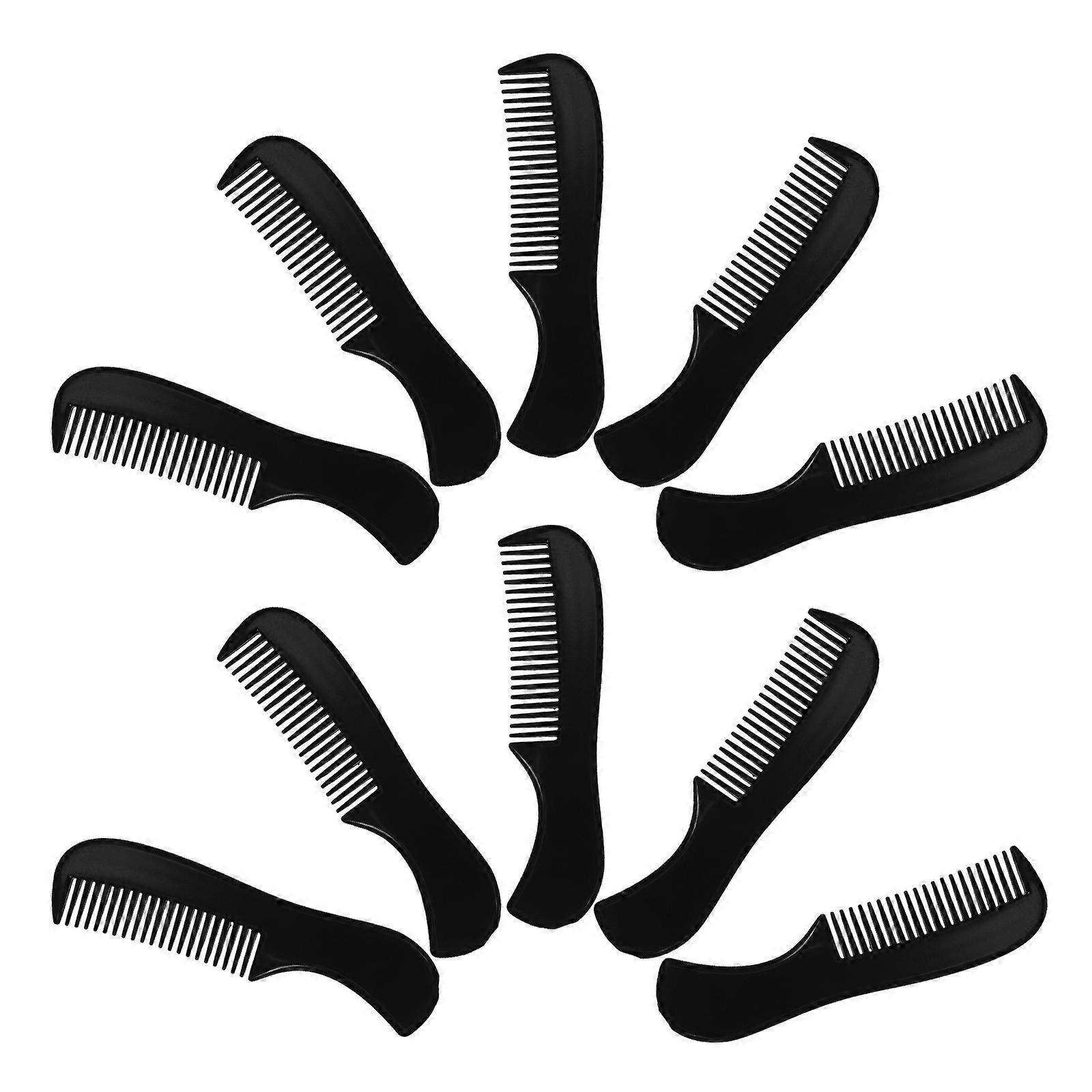 Styling Beard Comb for Men Daily Grooming Black Plastic 10Pcs