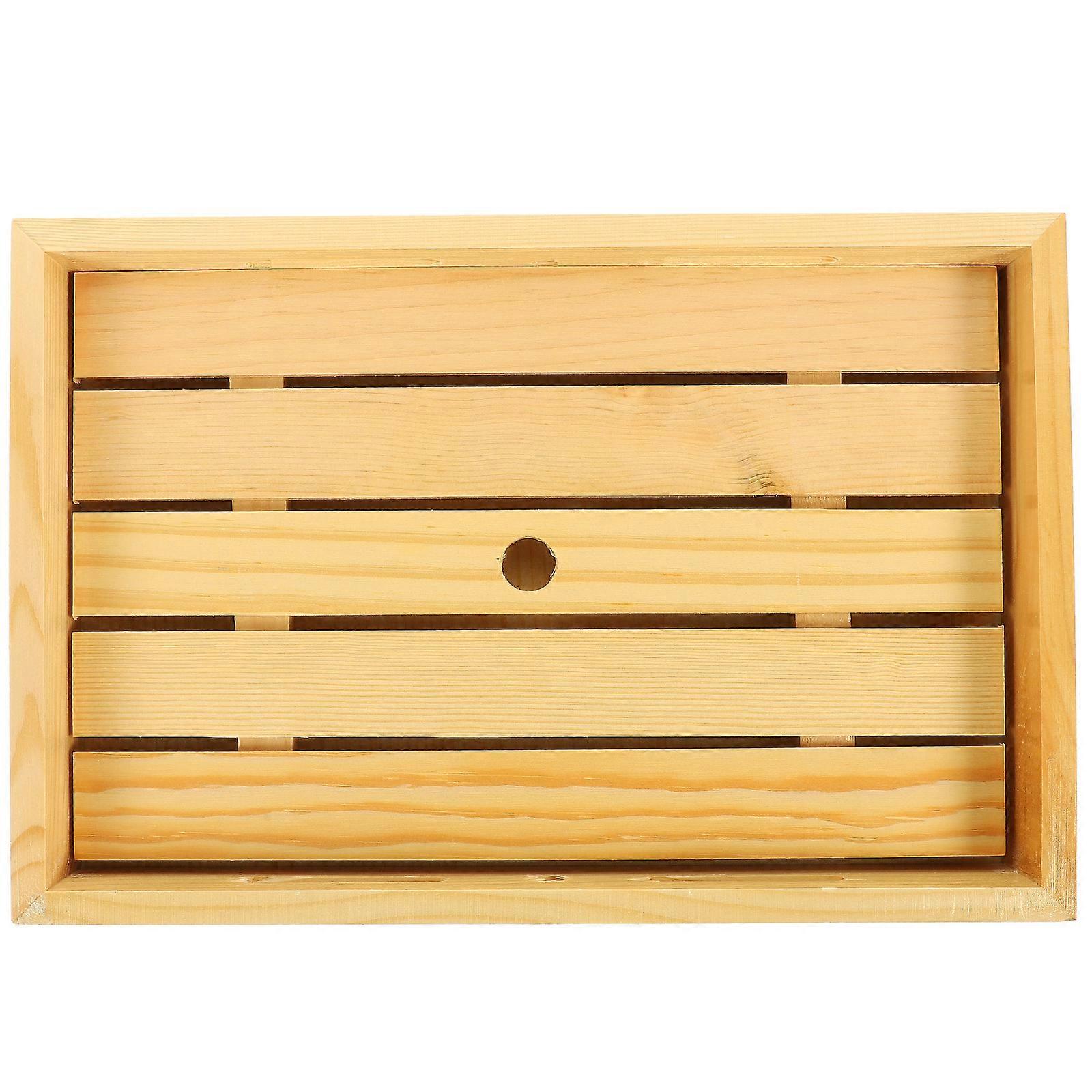 Serving Trays for Food Wooden Sushi Tray Japanese Style Rectangular Yellow Color for Sushi Dessert Snacks 30X20X5CM 1Set