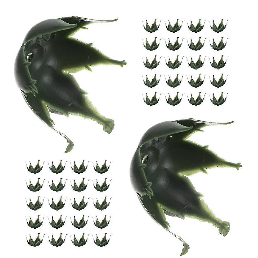 DIY Artificial Flower Sepals Plastic Green Hexagonal Shape For present Making 100Pcs