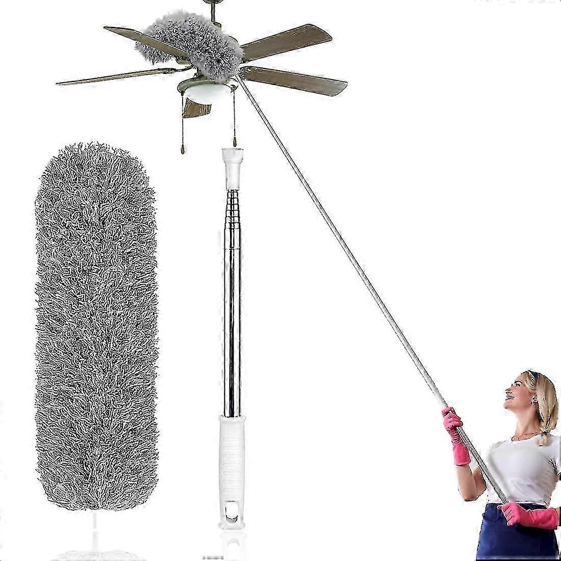 Telescopic Duster, Extra Long 254cm, Microfiber Duster Dust Broom with Bendable Corner Broom