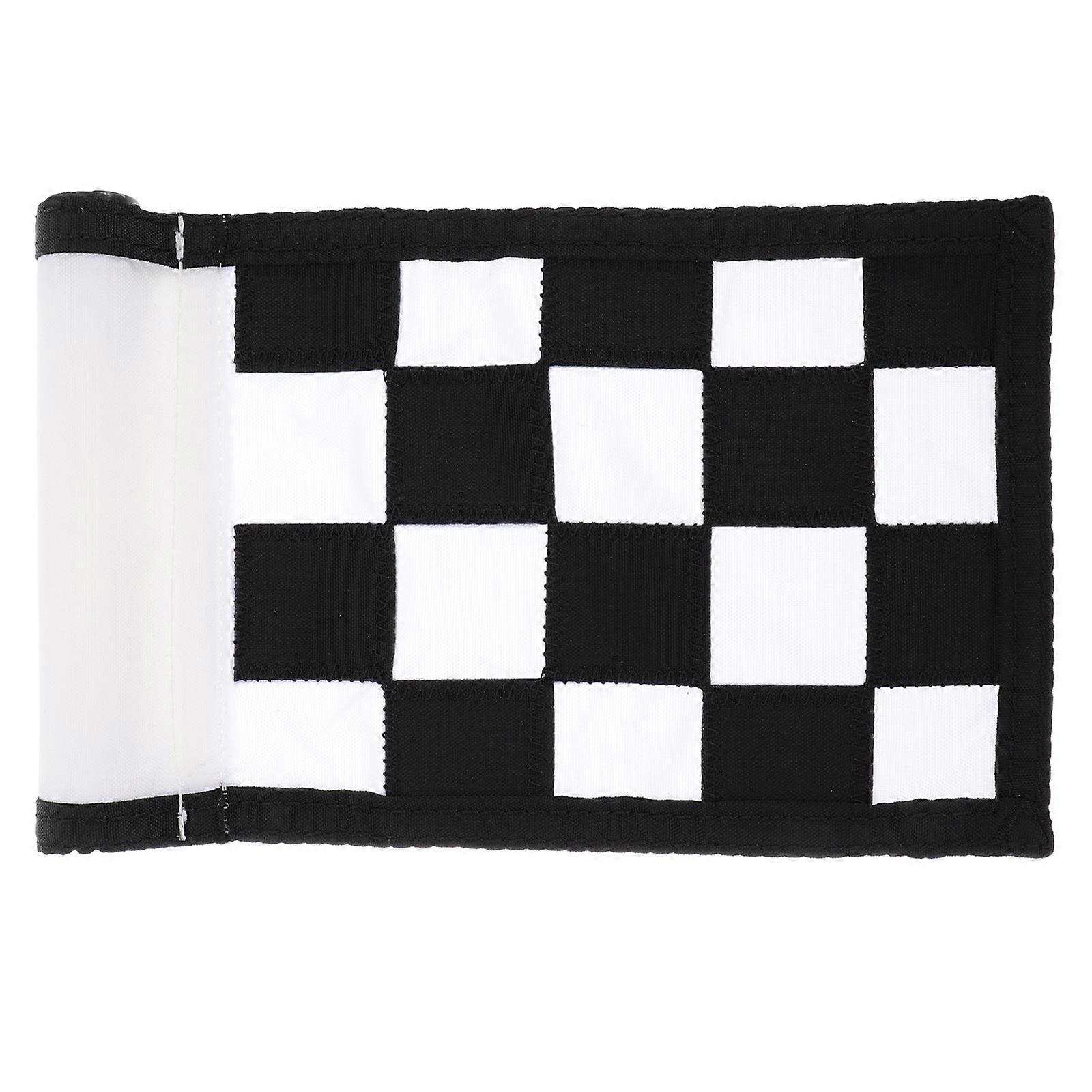 Golf Putting Flag Golfers Rectangular Checkered Nylon Training Aid 1Pack