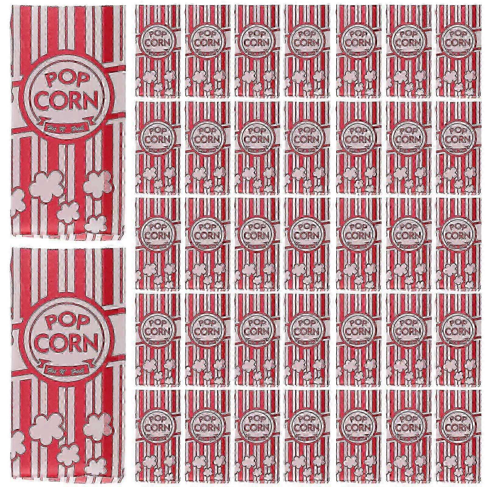 100pcs Oil-proof Popcorn Bags Paper Popcorn Bags Popcorn Holder Large Popcorn Organizer