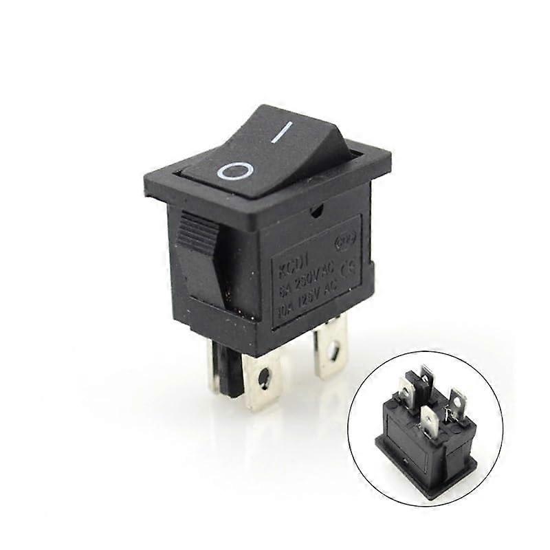 5pcs Rocker Switch 4 Pins ON-Off Toggle Switch for Automotive, Home Appliances, 16A 250V, Black