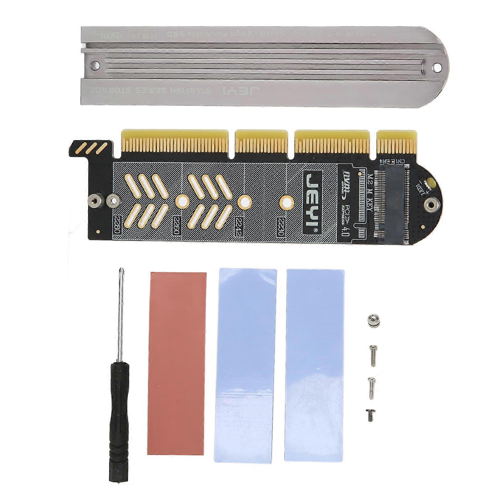 Adaptateur SSD M.2 NVMe vers PCIe, carte adaptateur PCIe 4.0 en alliage d'aluminium Plug and Play M.2 PCIe pour emplacement X16 de bureau