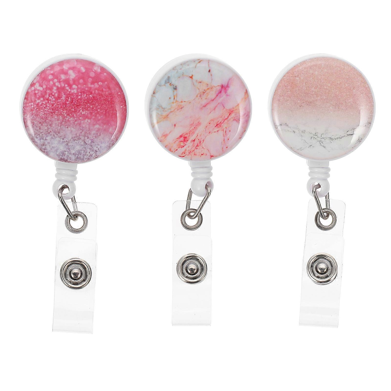 Badge Holders Plastic Badge Container Retractable For Nurses Seminars 8.5X3X2.2CM 3Pcs