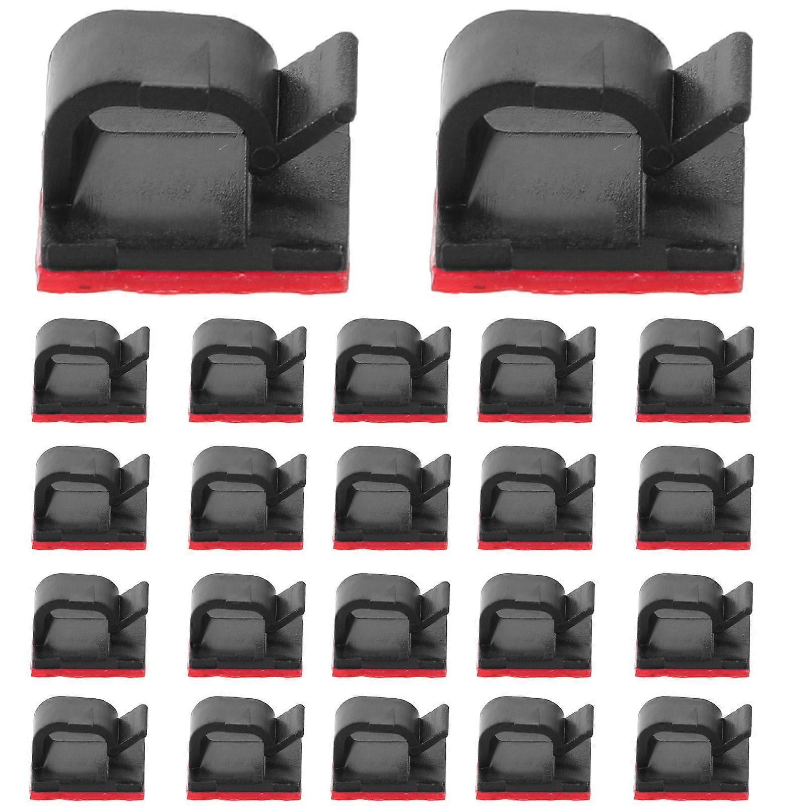 Cable Holder Clips Wire Fixing Clamp Wire Organization Office Desk 1.42X1.36X0.88CM Small Square Block 100Set