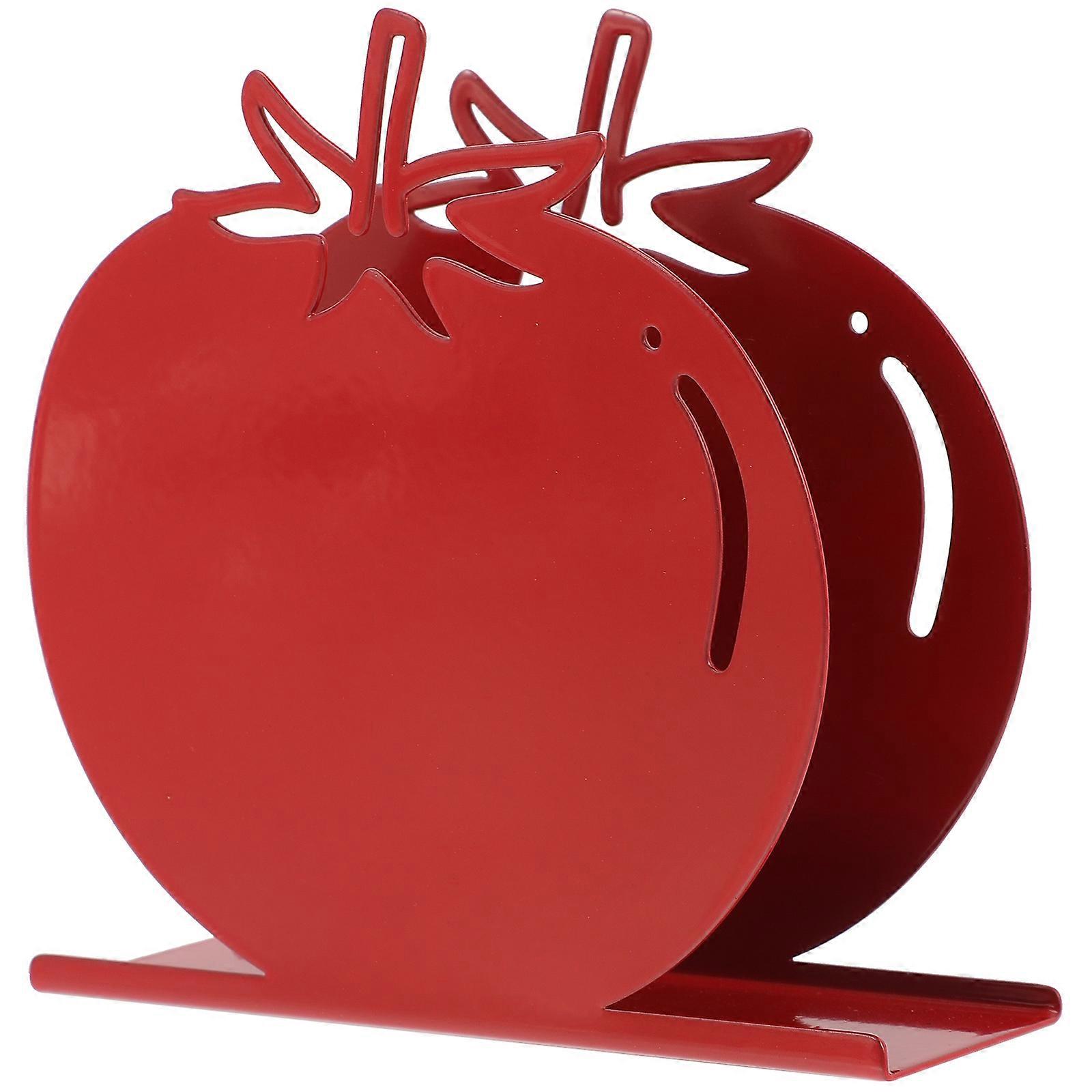 Iron Napkin Rack Red Modern Napkin Holder and Space-Saving for Storage Use