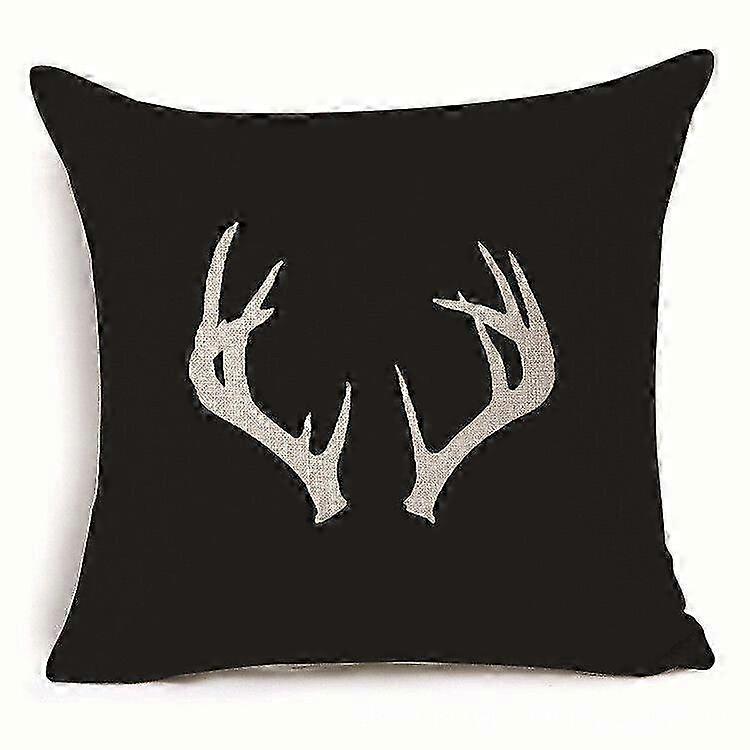 Cotton Linen Pillow Case Cushion Cover with Deer Print Design for Home Decor, Suitable for Various Home Styles 2362jpjcjh