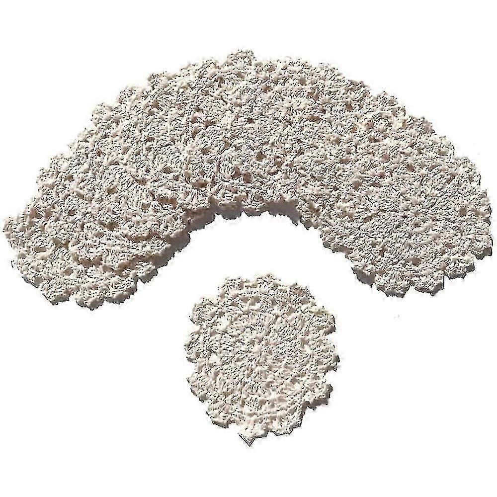 カップマットコットンコースター、10pcかぎ針編みコットンレースコースターDoilies 4インチ