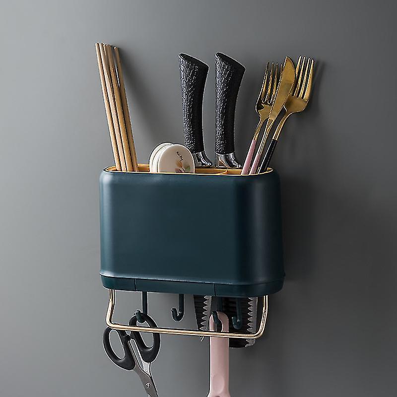 Wall Mount Drain Drying Rack Tableware Storage Holder Box Spoon Fork Shelf Cutlery Case