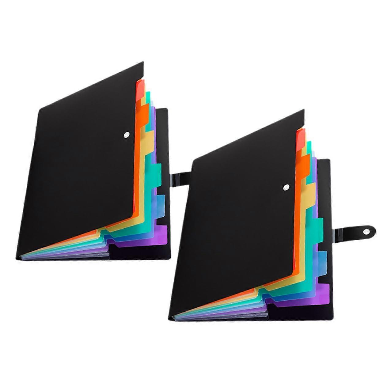 Expandable File Folder Pack of 2, Foldable Paperwork Organiser, Stationery Organiser, Shelf Storage