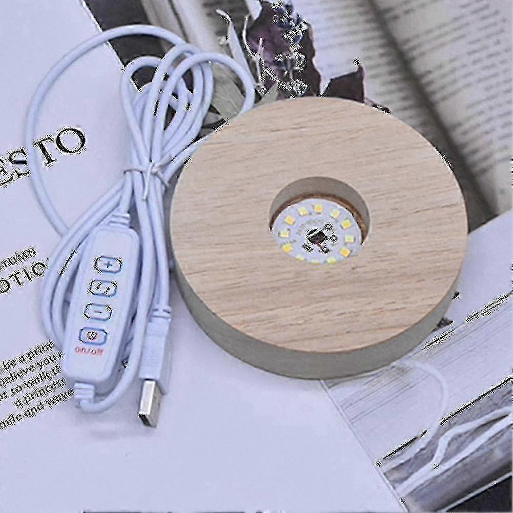 2 pcs Led Light Display Stand Base lumineuse en bois (rond + carré)_b SZRH