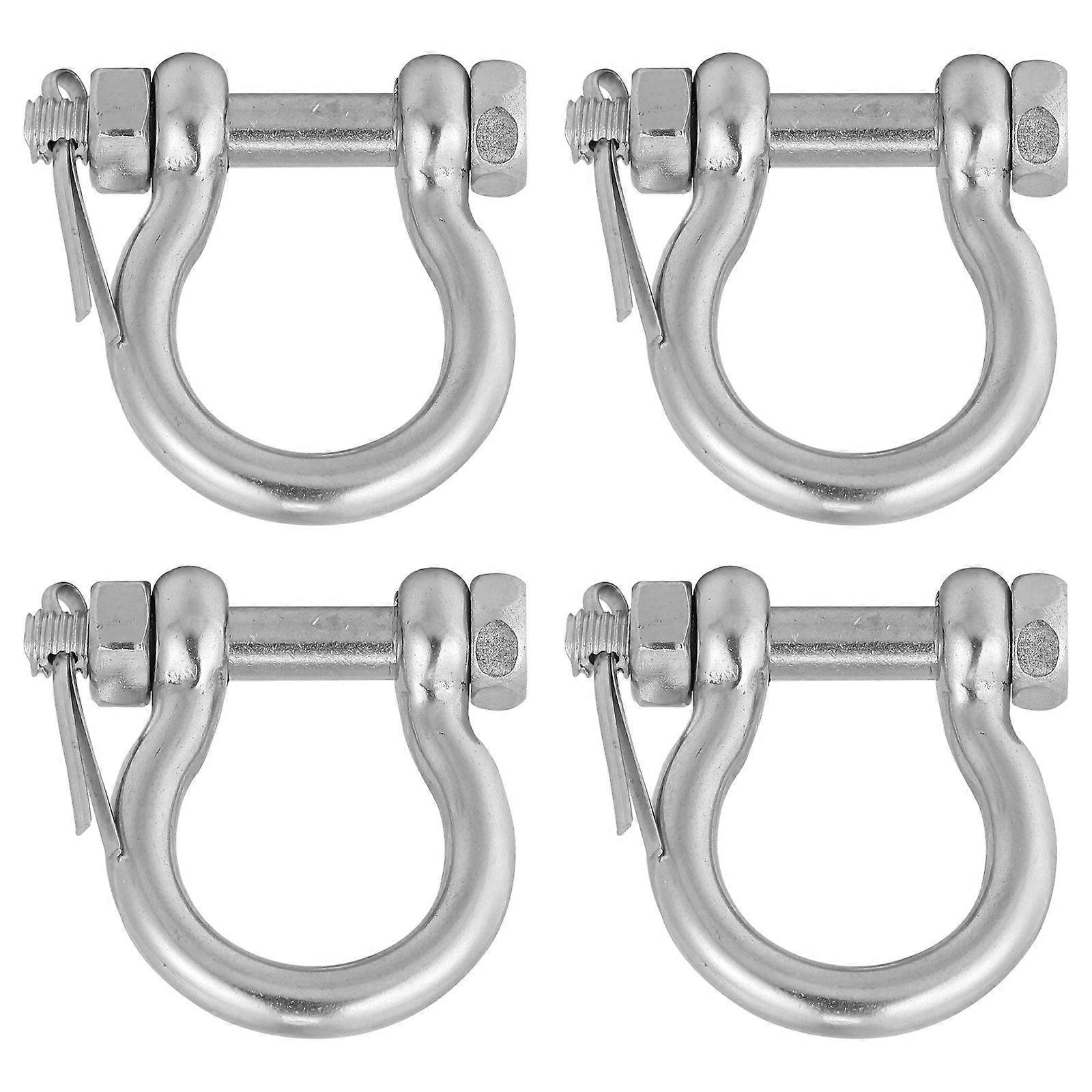 4pcs Stainless Steel D Shaped Heavy Duty Lifting Shackles for Rigging, Durable Multi Purpose Use for Vehicles and More