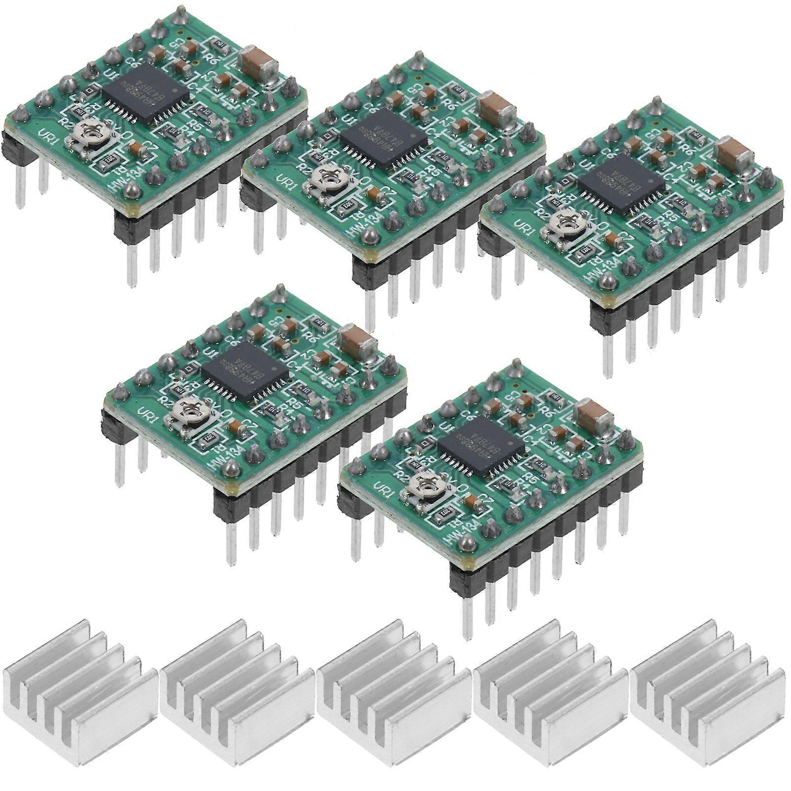 Motor Drive Controller Board A4988 Compatible Stepper Module for 3D Printers and Small CNC Machines Load Short-Circuit Protection 5Pack