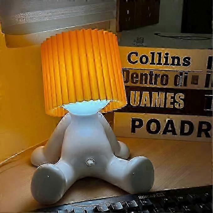 Creative Table Small Book Lights Little Naughty Boy Night Light Shy Man Lamp for Children Home Room Bedside Desk Decoration Gift-Good