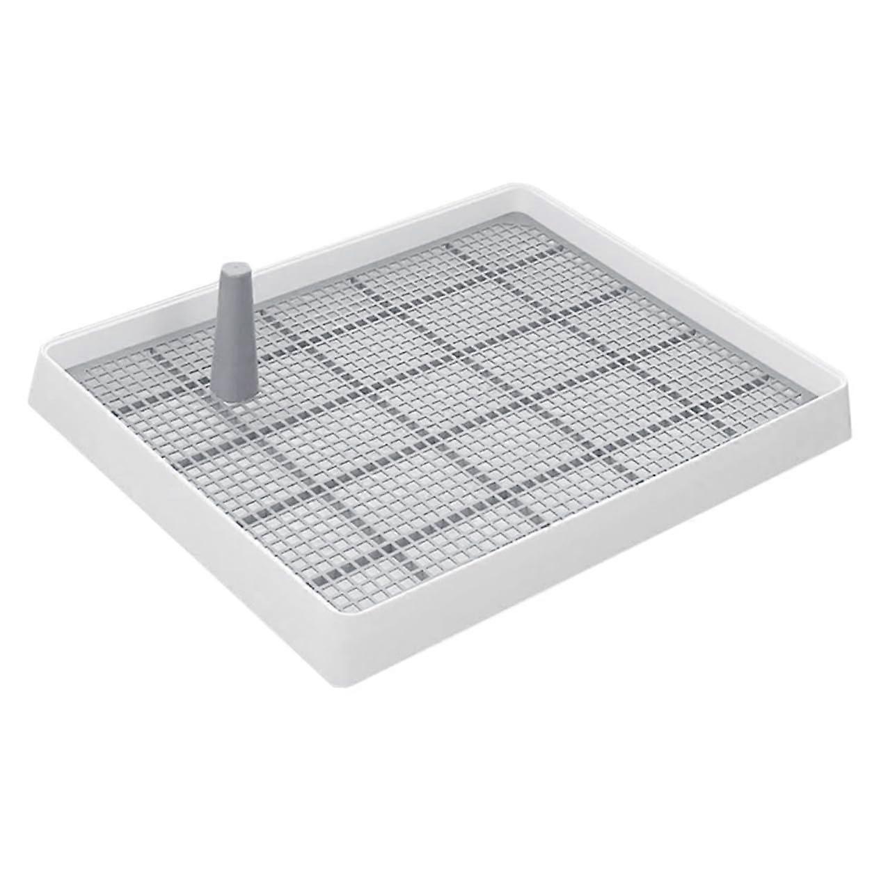 Dog Toilet Potty Station Set, White Artificial Potty Training Seat with Grid Mat, PP Material for Indoor Use, Dog Bed Compatibility
