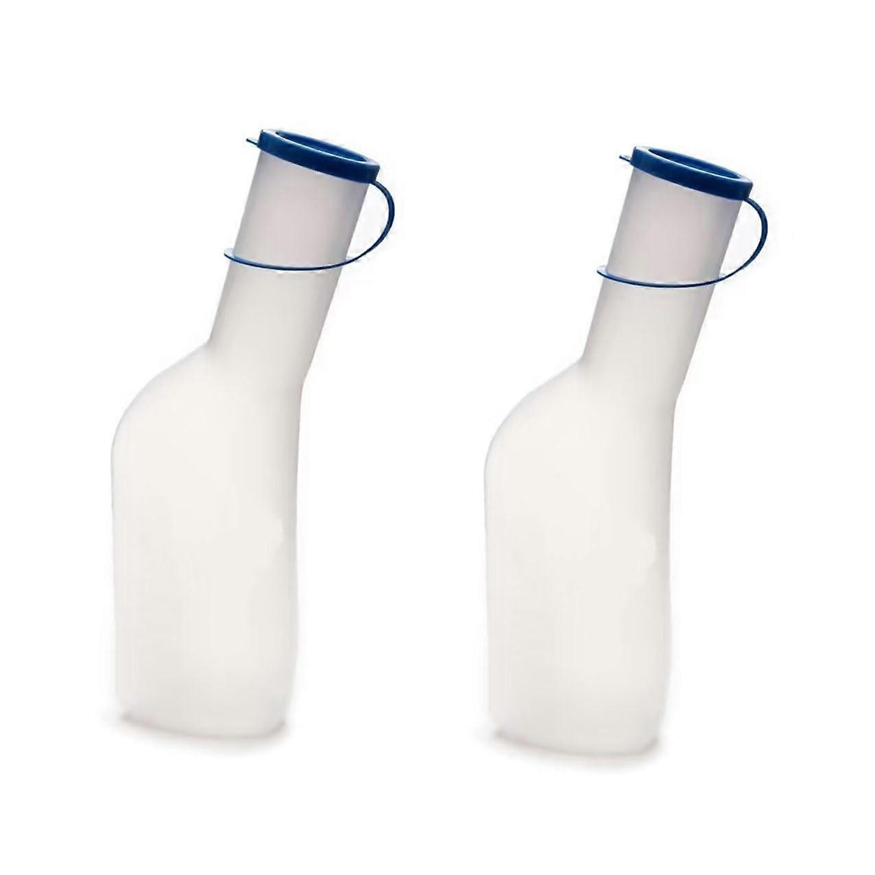 Urinal for Men 1000ml Waterproof with Lid and Screws Leak Proof Phosphorescent Travel Hospital Home Care Pack of 2