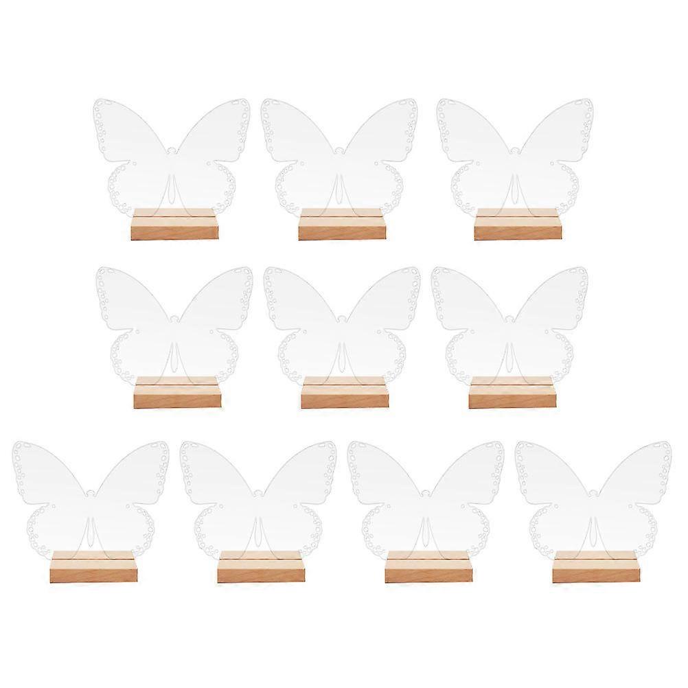 Tables Butterfly Acrylic Sign With Wood Stand Restaurants Seating Identification 10 Sets