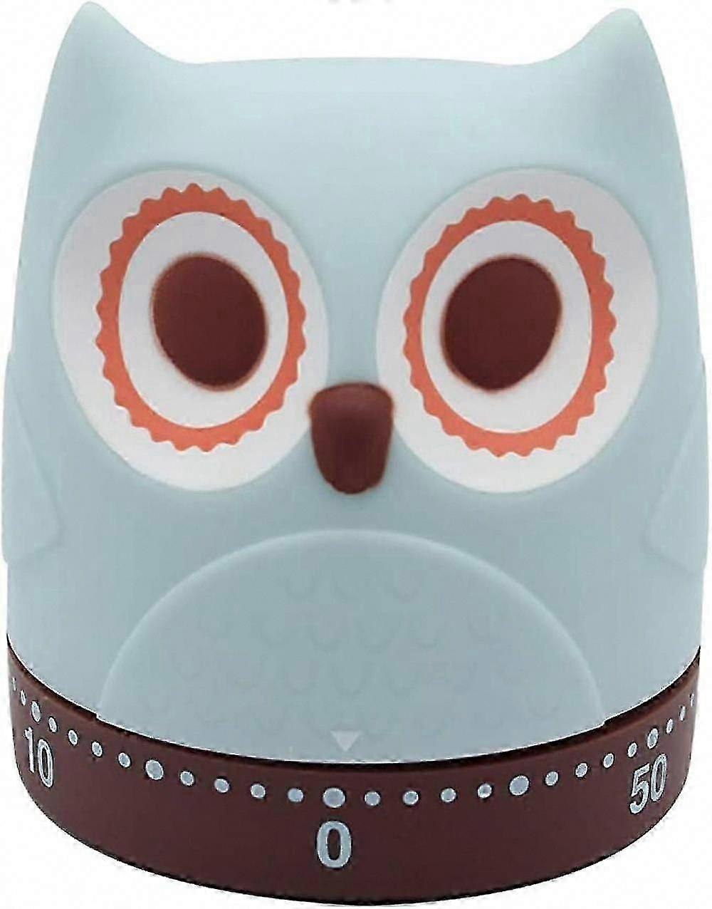 Mechanical Kitchen Timer for Cooking, Study & Daily Use - Owl Design (Blue)