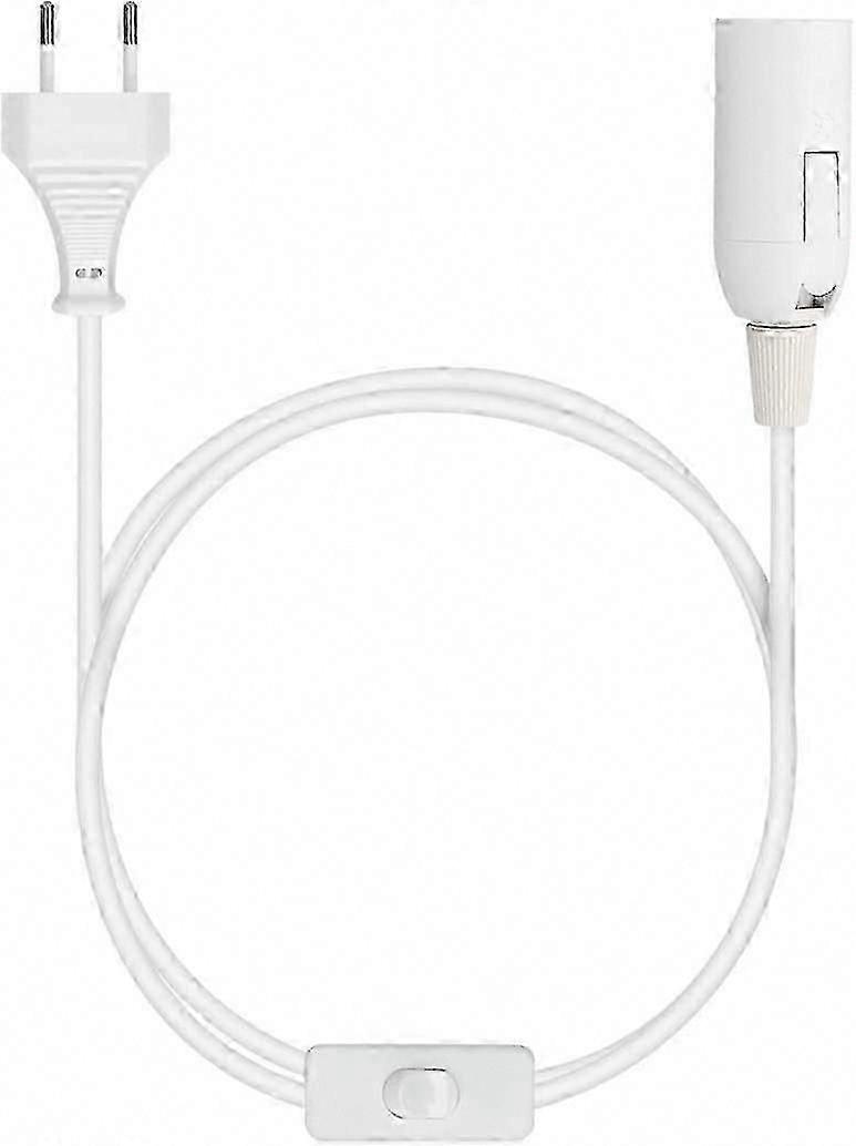 E27 Lamp Holder with 1.8m Power Cord, Switch & Electrical Outlet - Bulb Socket with Wire