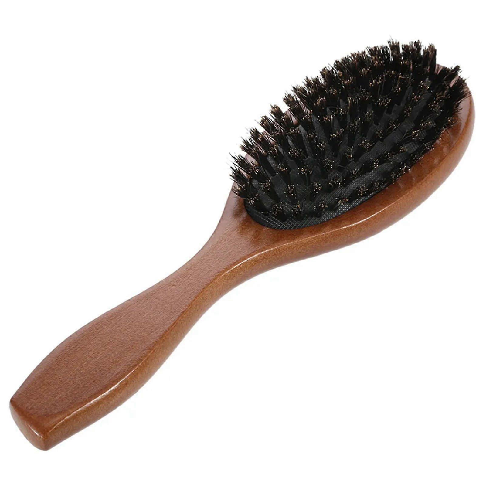 Dark Brown Men Beard Brush Comfortable Handle Using Practical Facial Beard Cleaning Shaving Brush