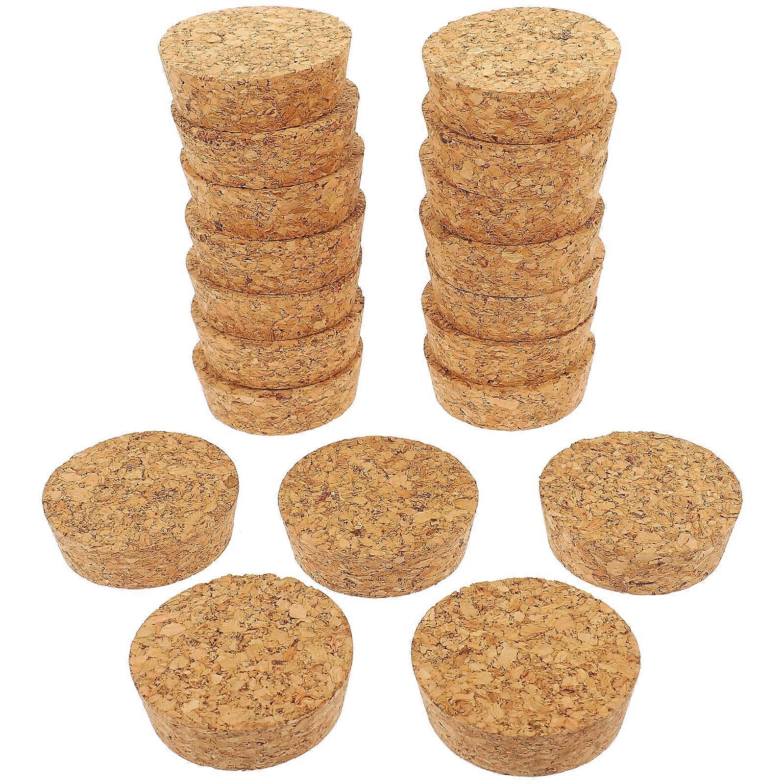 20Pcs Natural Wooden Corks Reusable Plugs for Bottle Replacement