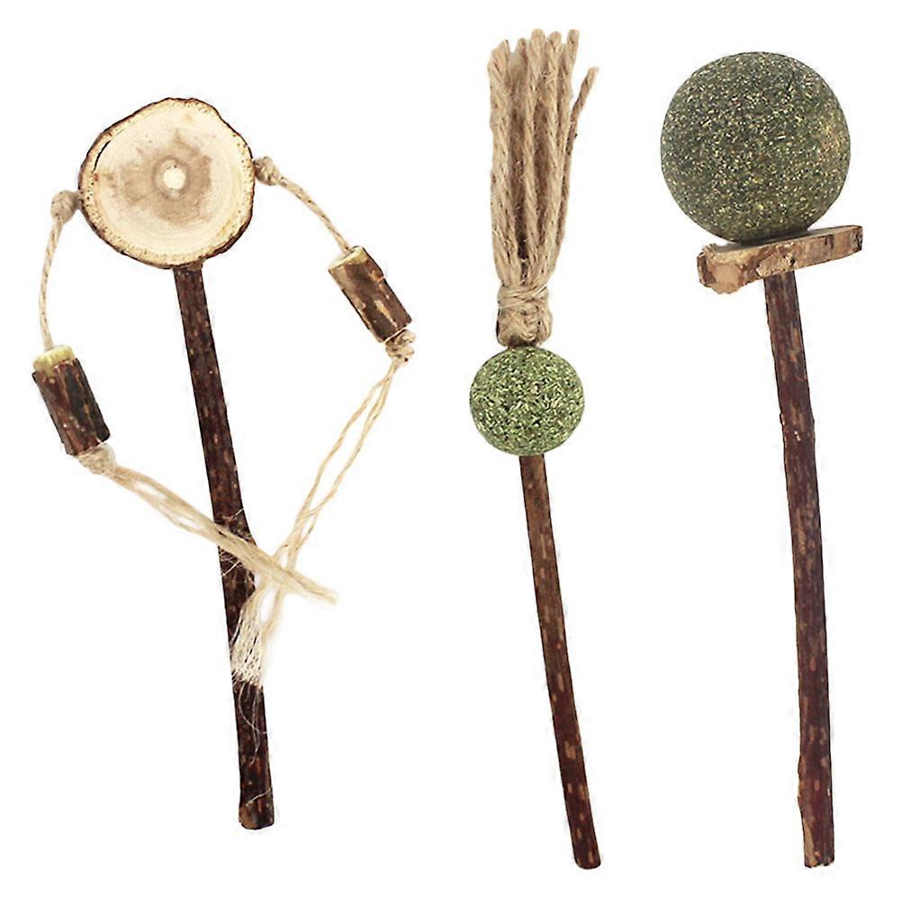 3pcs Cat Teaser with Catnip – Durable Chew Toys for Teeth Cleaning, Playtime Fun for Kittens and Cats, Compact Design to Protect Furniture