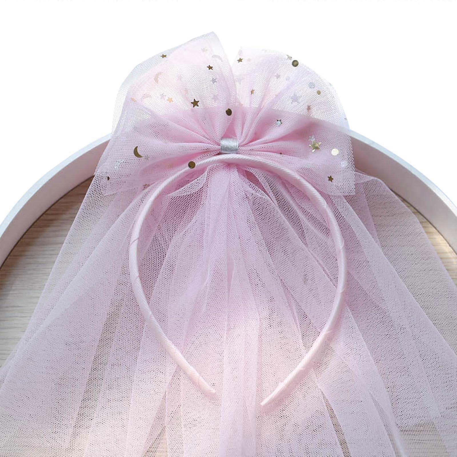 Comfortable headband with bow and mesh fabric, for birthday parties, headwear for children aged 1–8 years for dressing up at events.
