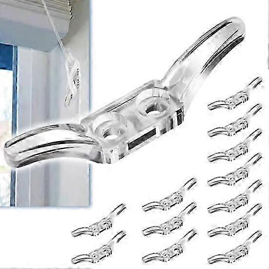 12Pcs Transparent Cord Cleats Fit For  Blinds Keep Your Window Blinds And Curtains Tidy Stable Positioning Hooks
