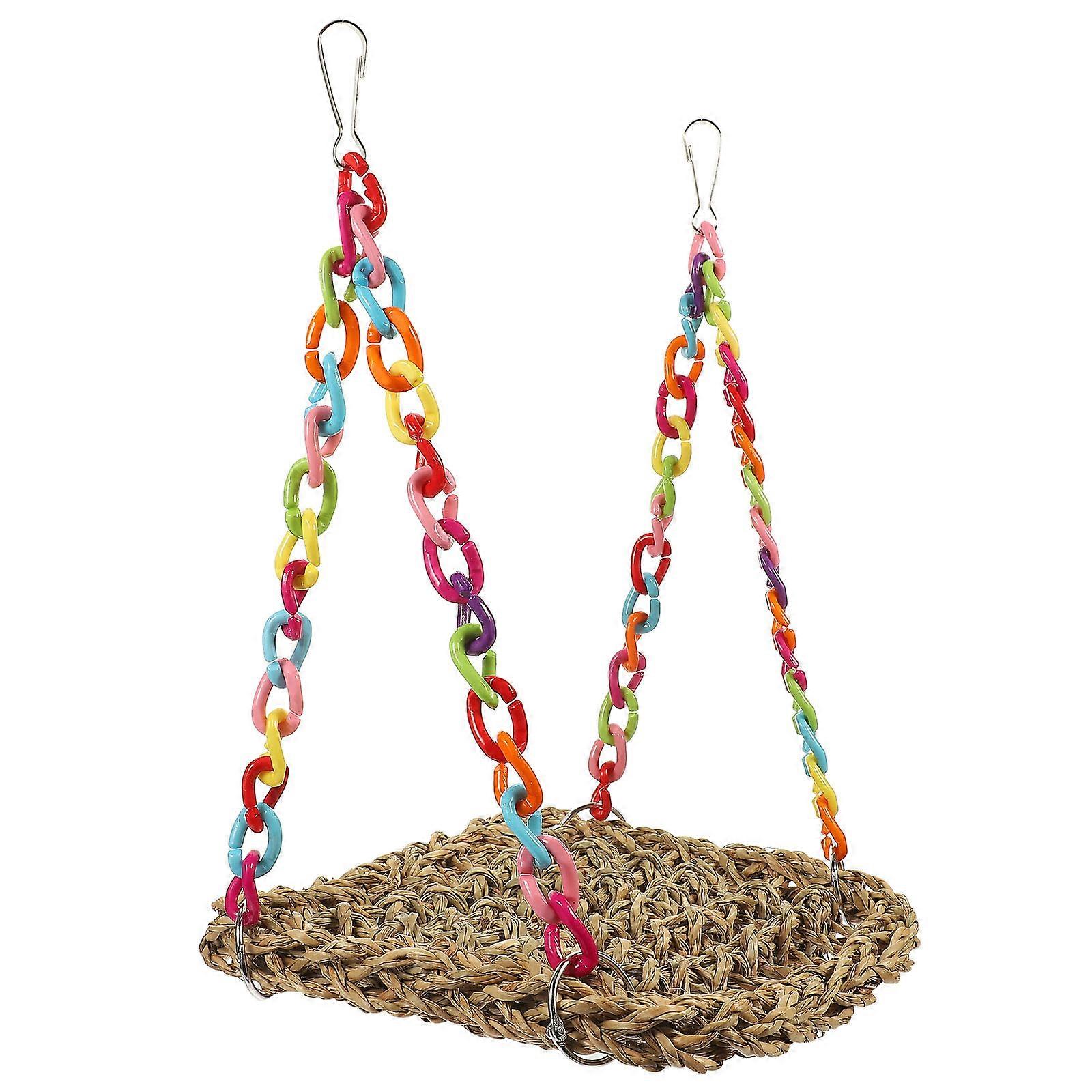 Natural Seagrass Bird Hammock for Parrots – Chewing, Climbing & Resting Perch for Lovebirds, Budgies & Small Birds – Durable Cage Swing for Exercise