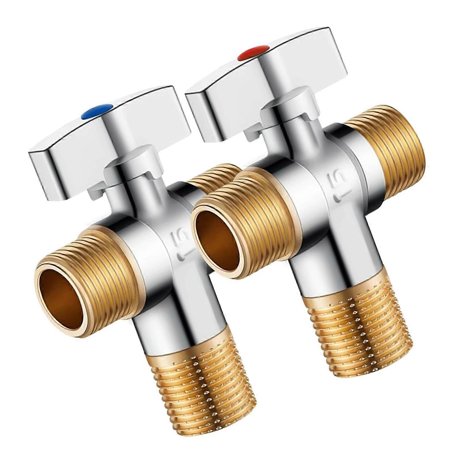 2pcs 1/4 Turn Stop Valves With Pex F1807 and 3/8 Inch OD Compression Portable Accessory for Toilets and Faucets Multicolor