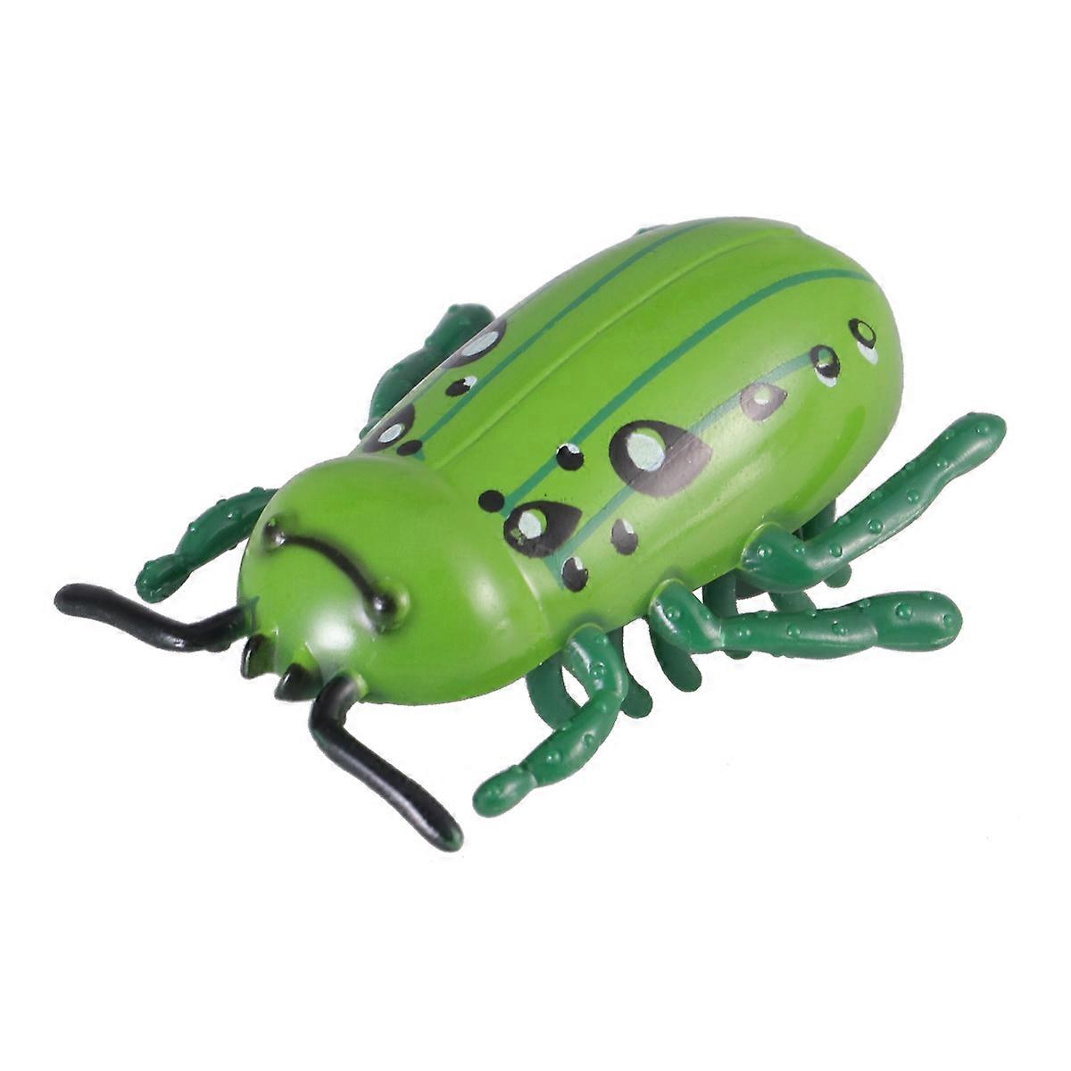 Funny Interactive Pet Toy for Cats with Lifelike Cicada Design Green Plastic Auto Turn Function