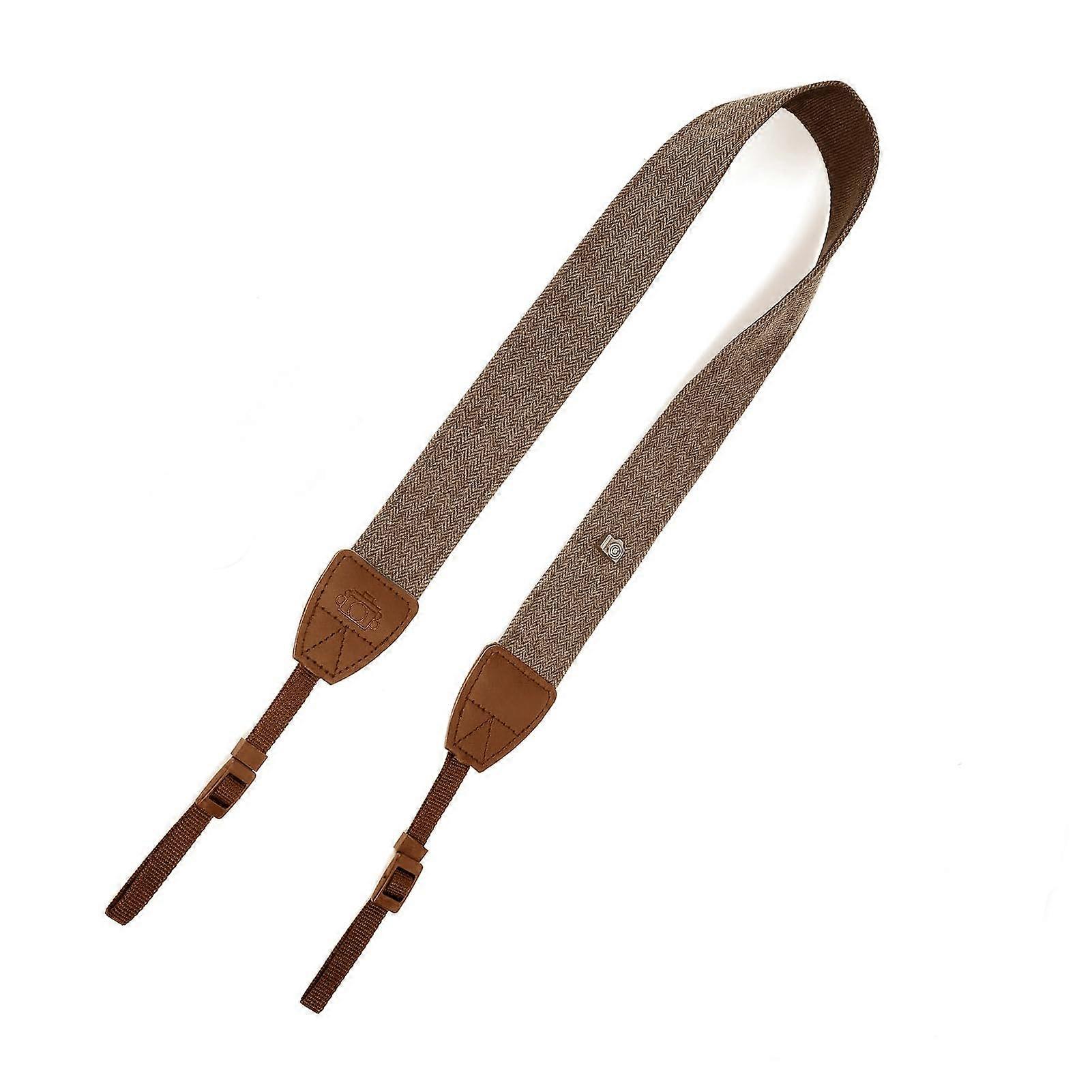 Camera Strap 116 cm Length, Brown, Universal Neck/Shoulder Strap, Non-Slip, Adjustable, Ergonomic, Fits All Camera Brands