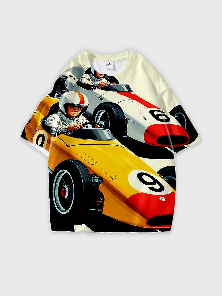 T-shirt round neck Pattern loose short sleeve N38