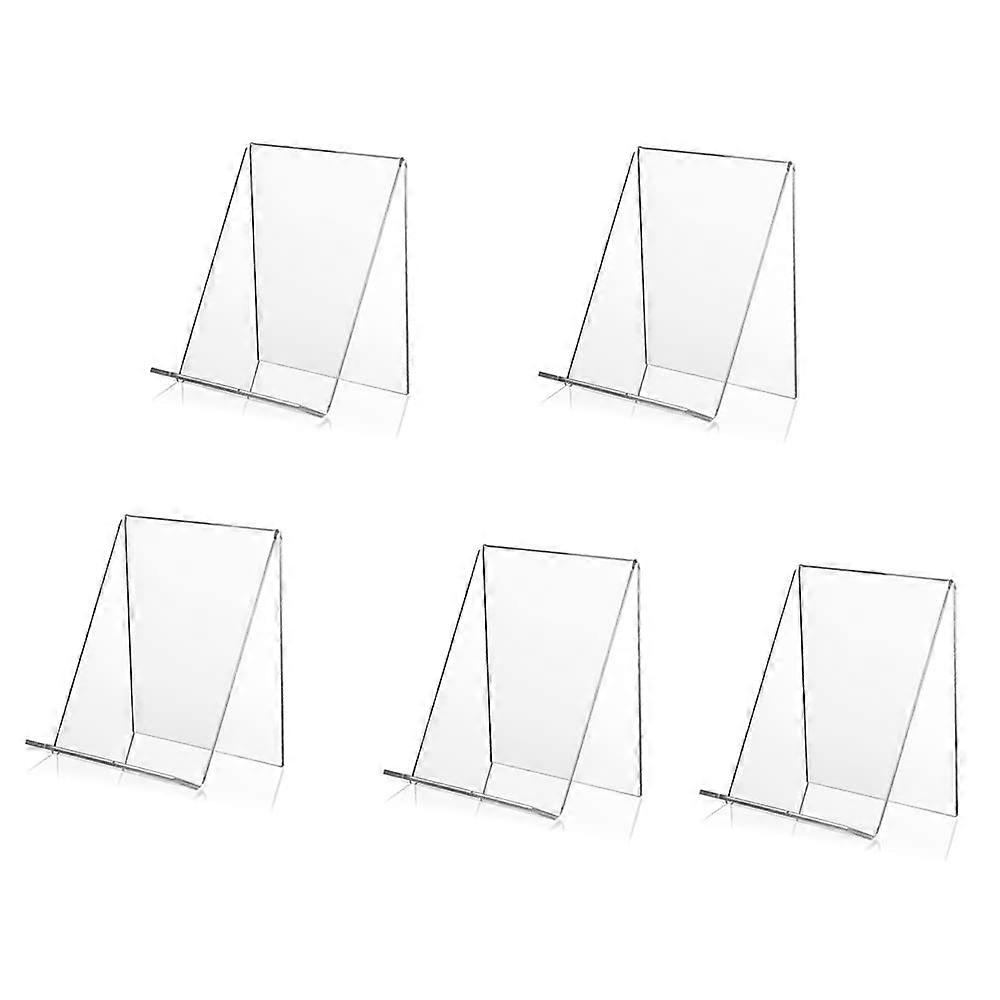 5Piece Clear Acrylic Bookends Set, Acrylic Shelf Supports, Display Stand