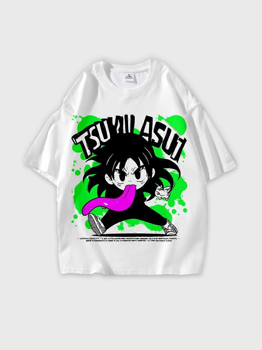 T-shirt round neck book Characters Pattern loose short sleeve E1644