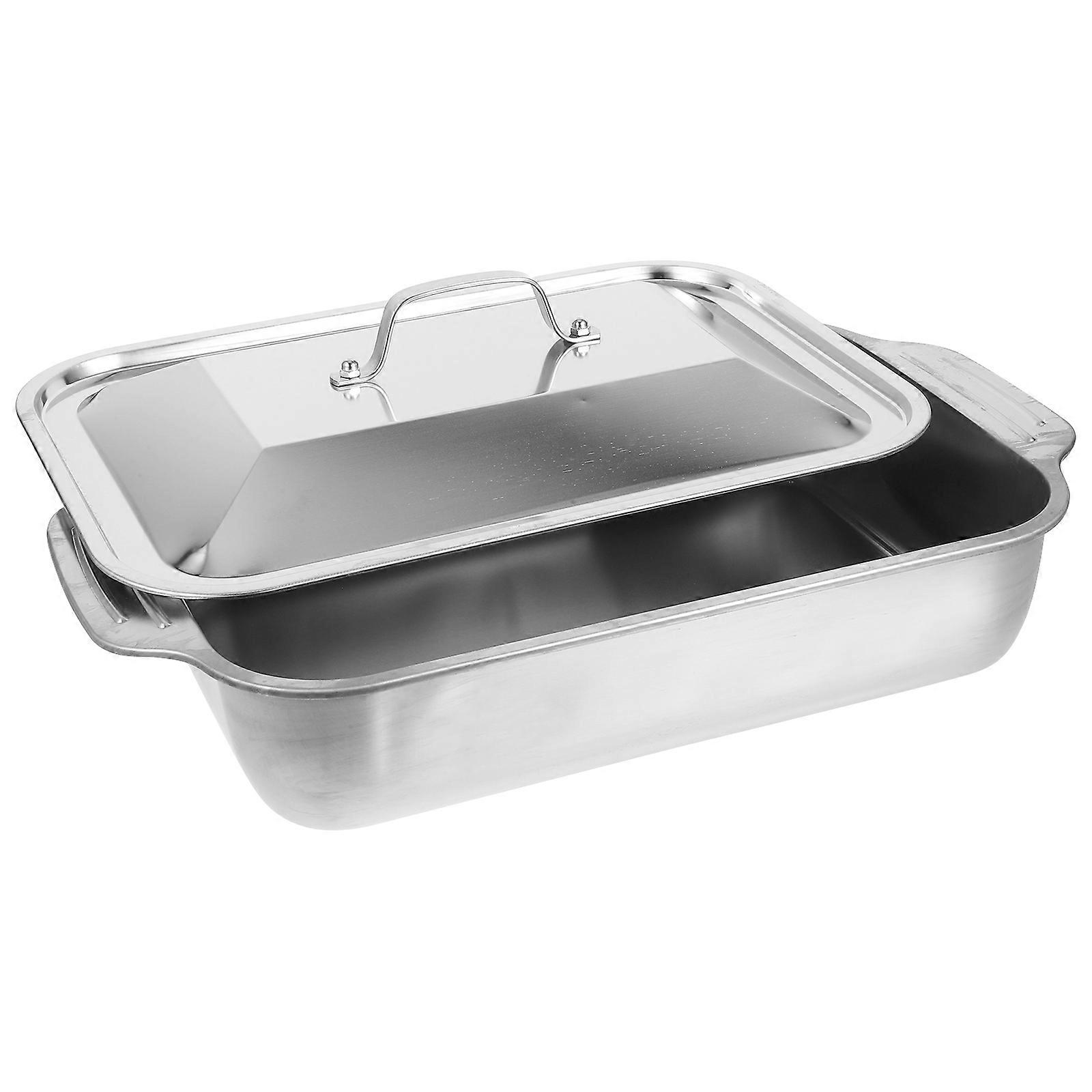 Here's a polished product description and relevant information for a **Stainless Steel Roasting Pan with Lid – Rectangular Deep Baking Tray for Fish,