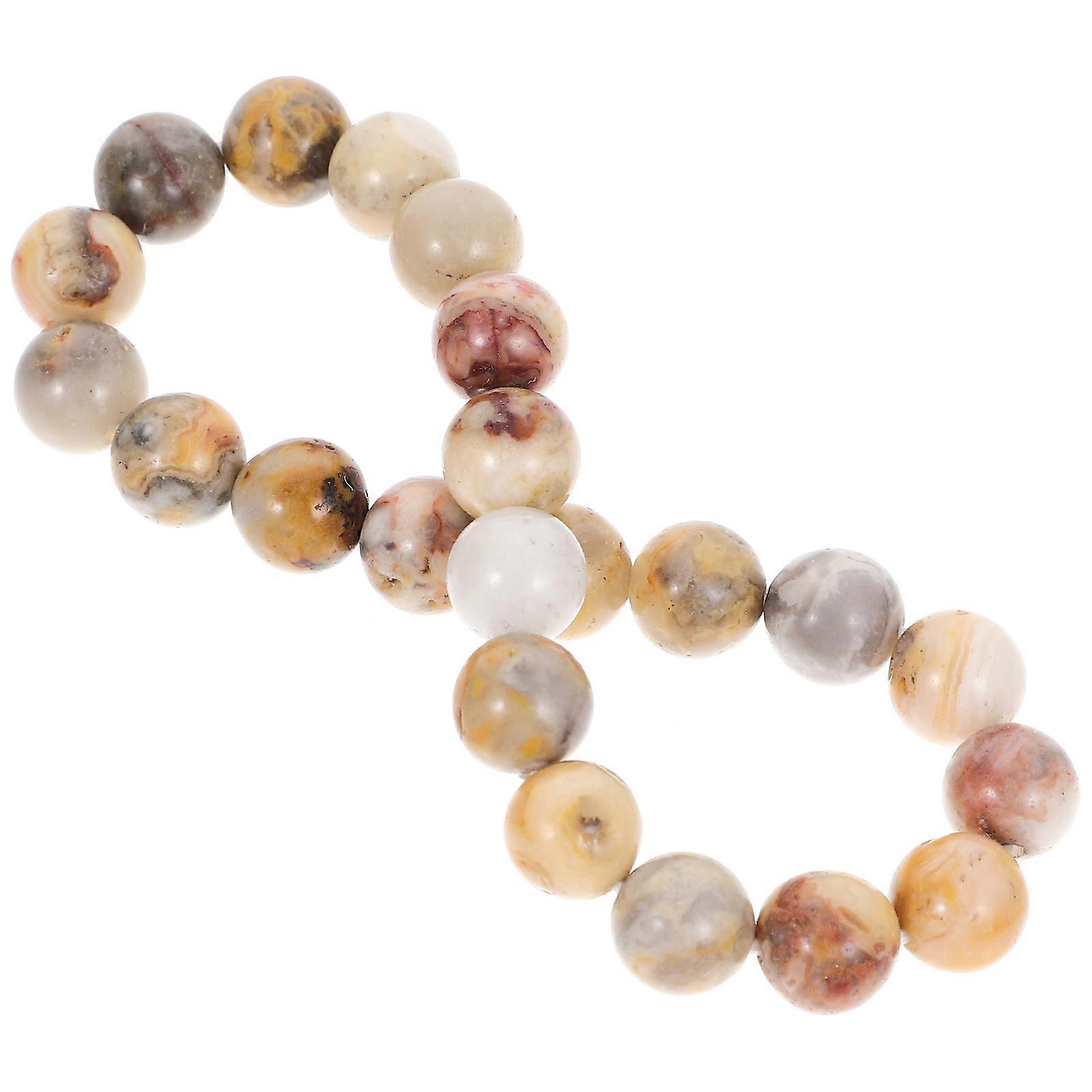 Elastic Beaded Bracelets Round Bead Suitable For Formal Occasions Comfortable Wearing 1 Set