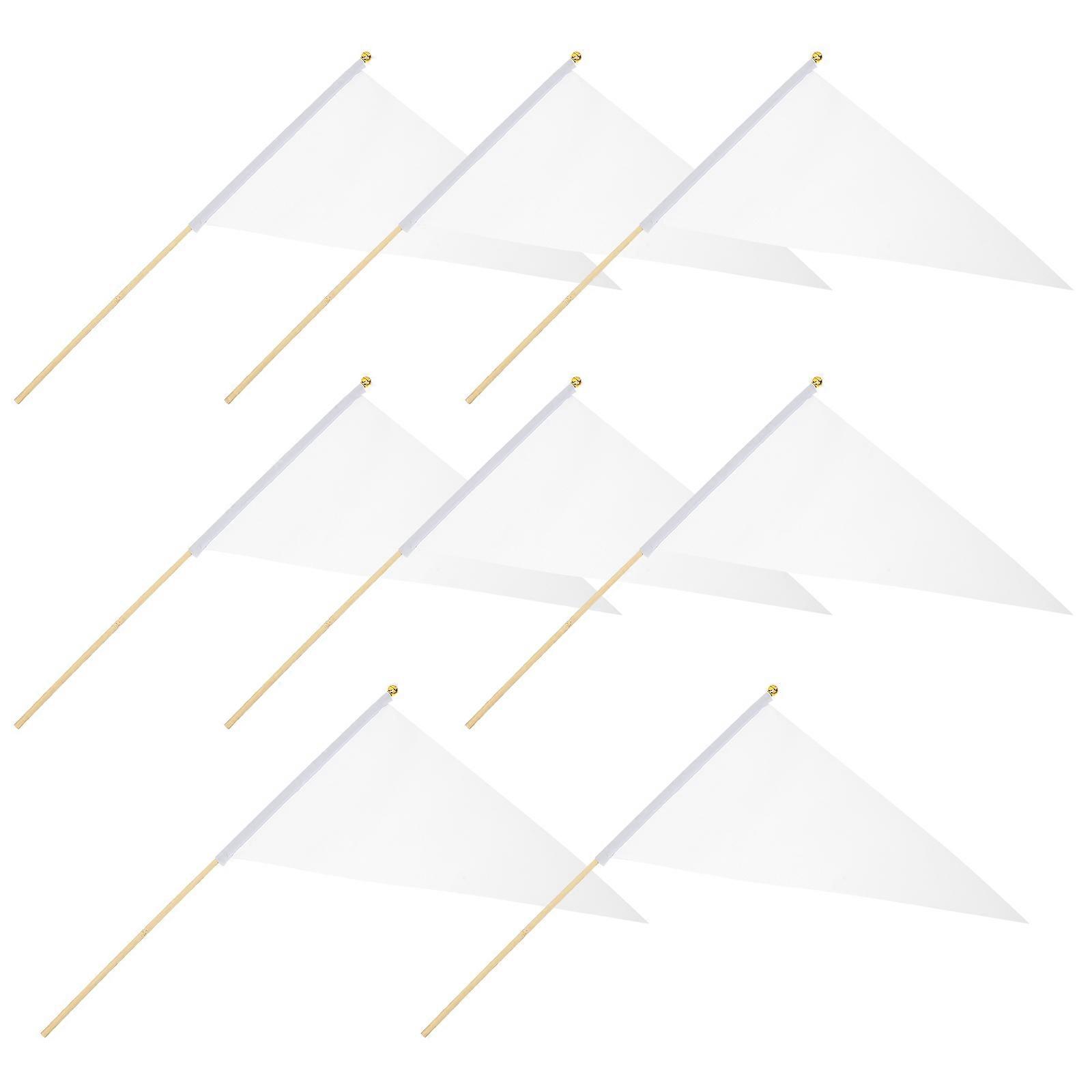 8pcs White Marking Flags,11x15 Inch Lawn Flags Markers Wire Flags Yard Marking Flags Flag Markers For Lawn Irrigation Landscape Fence Sprinkler Flag