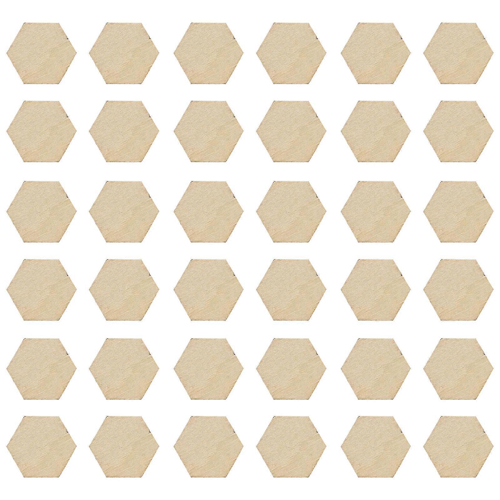 200pcs Natural Beech Wood Hexagonal Shapes for DIY Crafts, Home Decor, Wedding & Christmas Embellishments – Safe, Durable Wood Ornaments