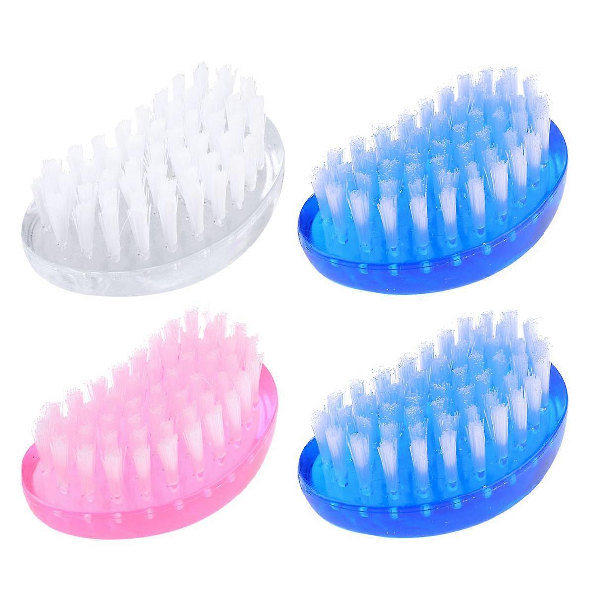 Nail Art Tools Set with Small Dust Brush for Home Use Lightweight Plastic Assorted Color 4pcs
