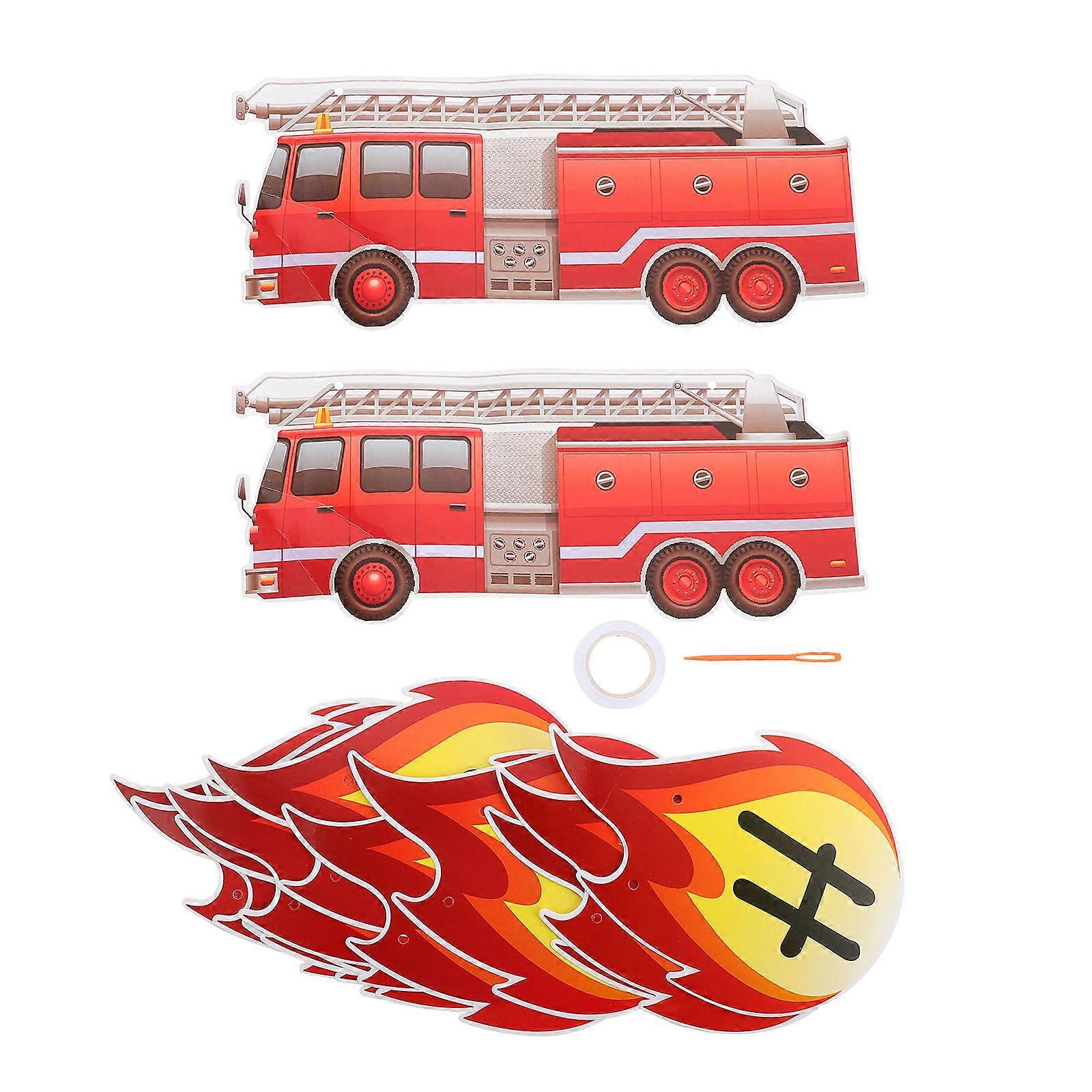 Firefighter Themed Decorations Fireman Banners Red 1Set