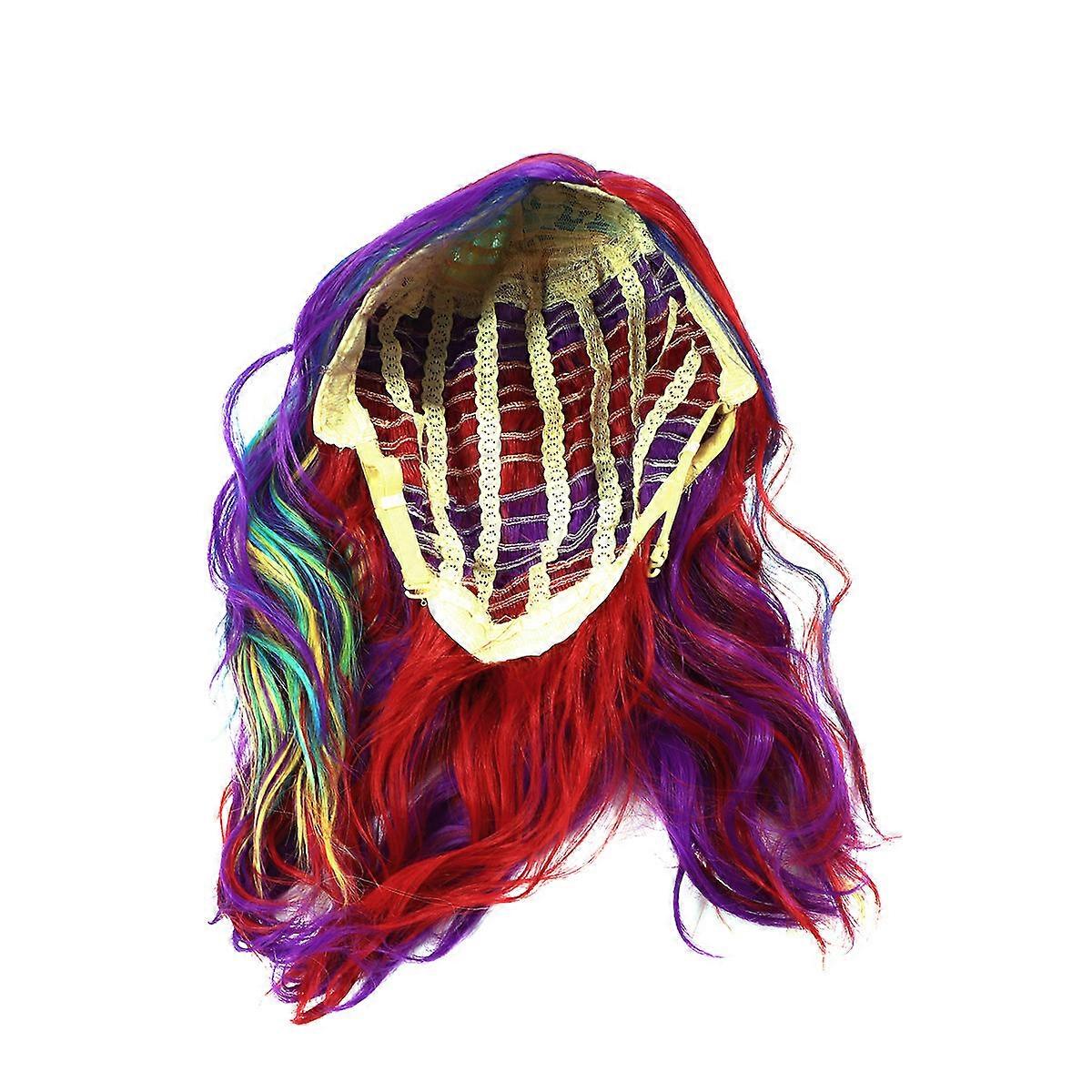 Short Wig for Women Made of High Temperature Silk Multi Color Instant Noodle Curly Style Fits Natural Hair Size