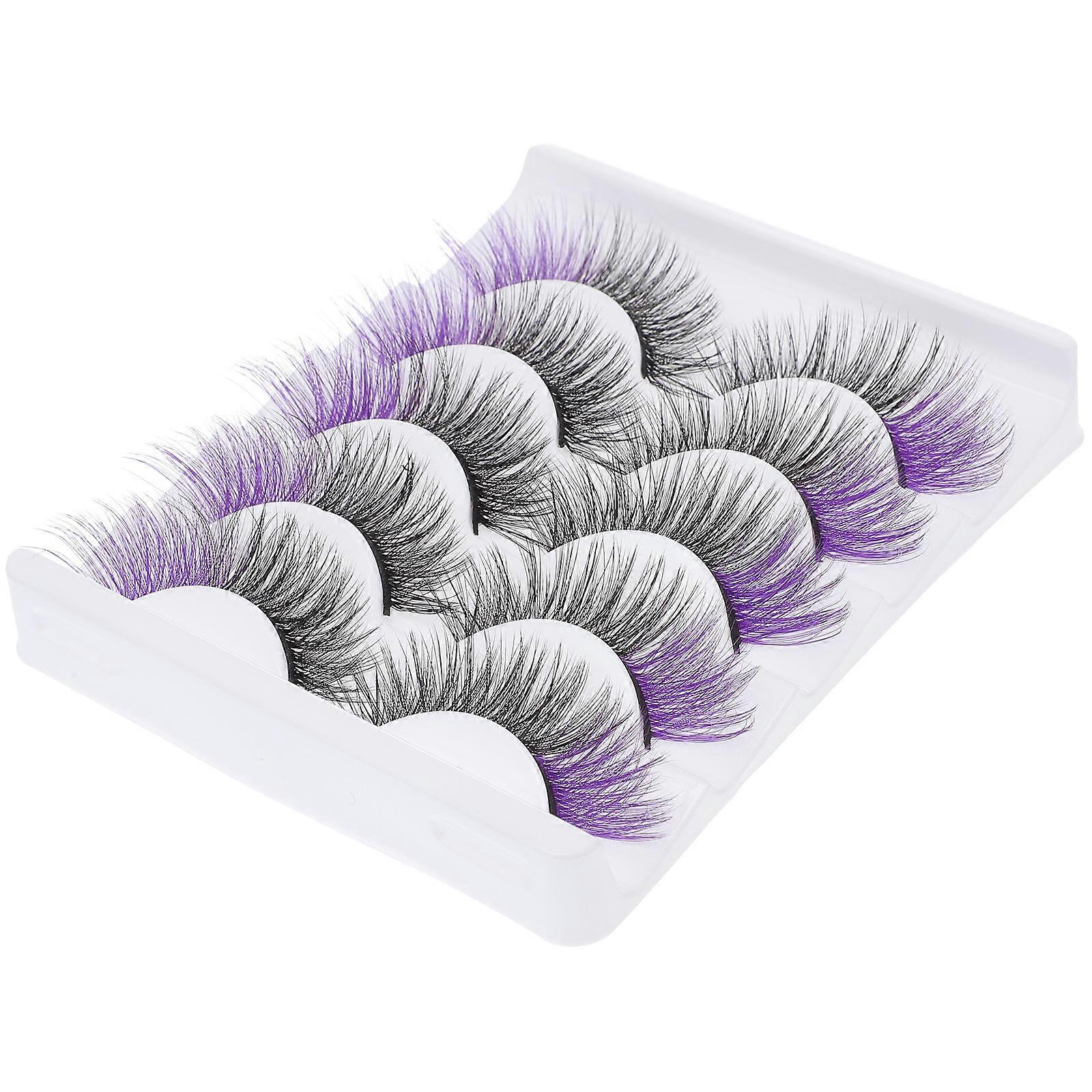 5 Pairs Natural False Eye Lashes Extensions in Box Makeup Accessories