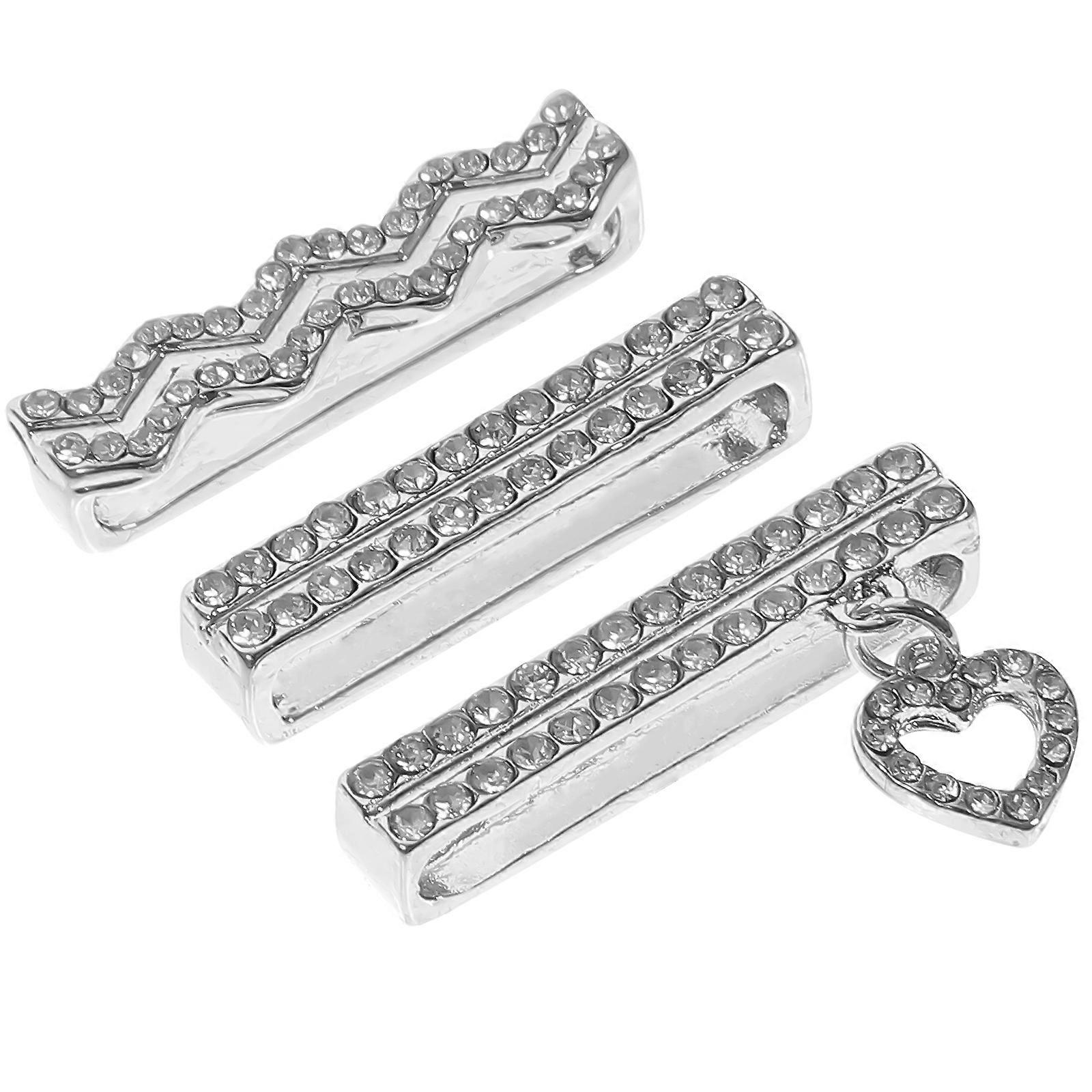 Silver Alloy Watch Band Charms for Decor Unique Style Design Fit Most Watches 3pcs