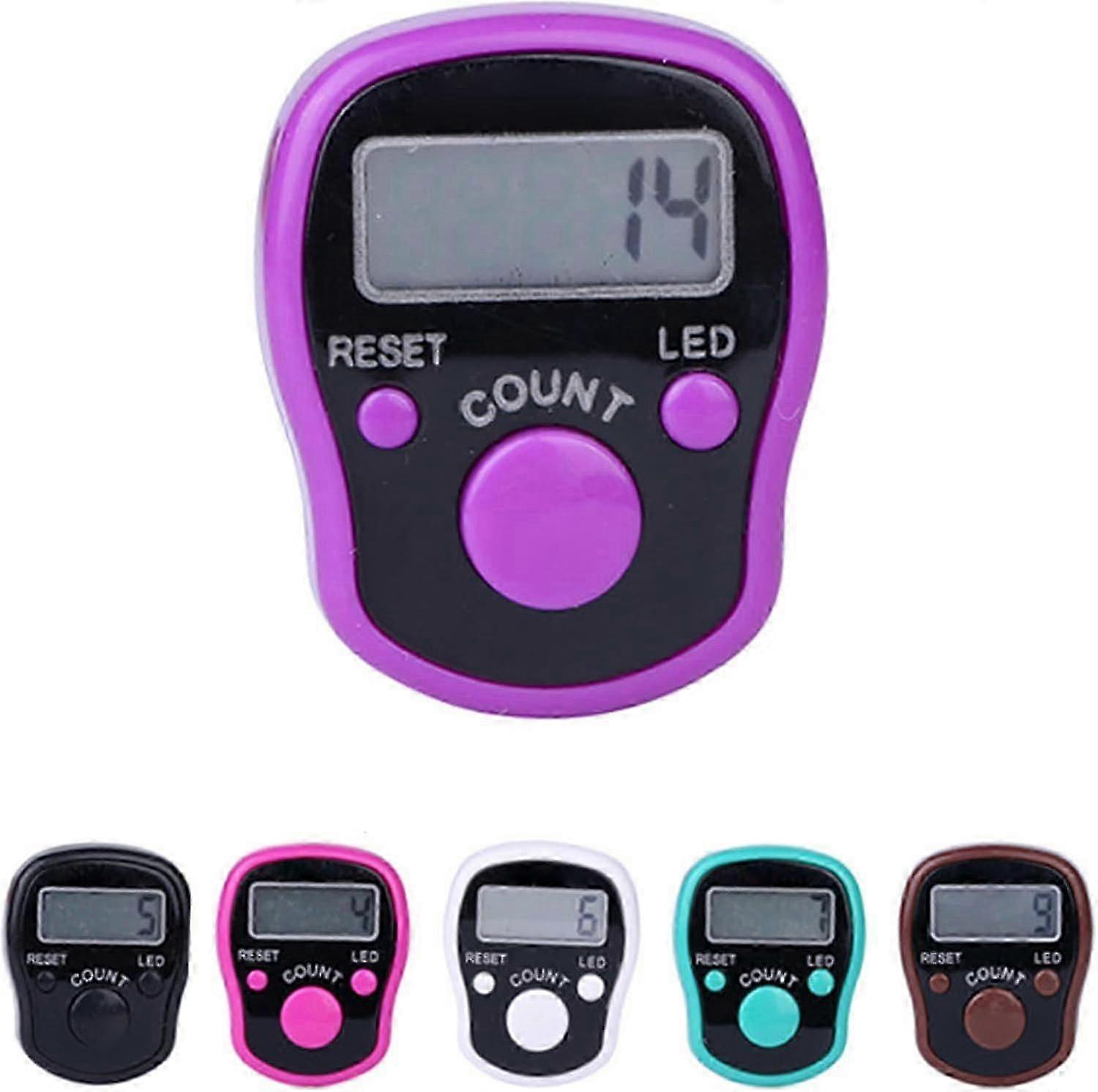 Finger Counter Electronic Digital LCD Display Counter Manual Counting Counter 6 Pieces Random Colors Counting Counter