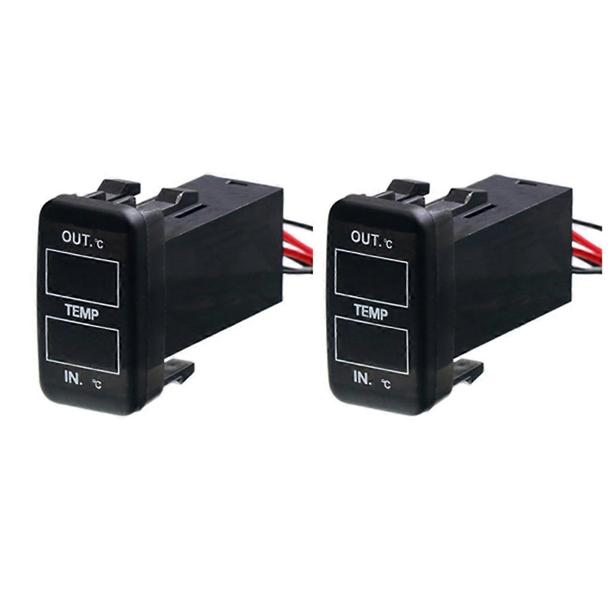2X Dual Temperature Display Inside and Outside the Car Dual Temperature Sensor for Prado Prius
