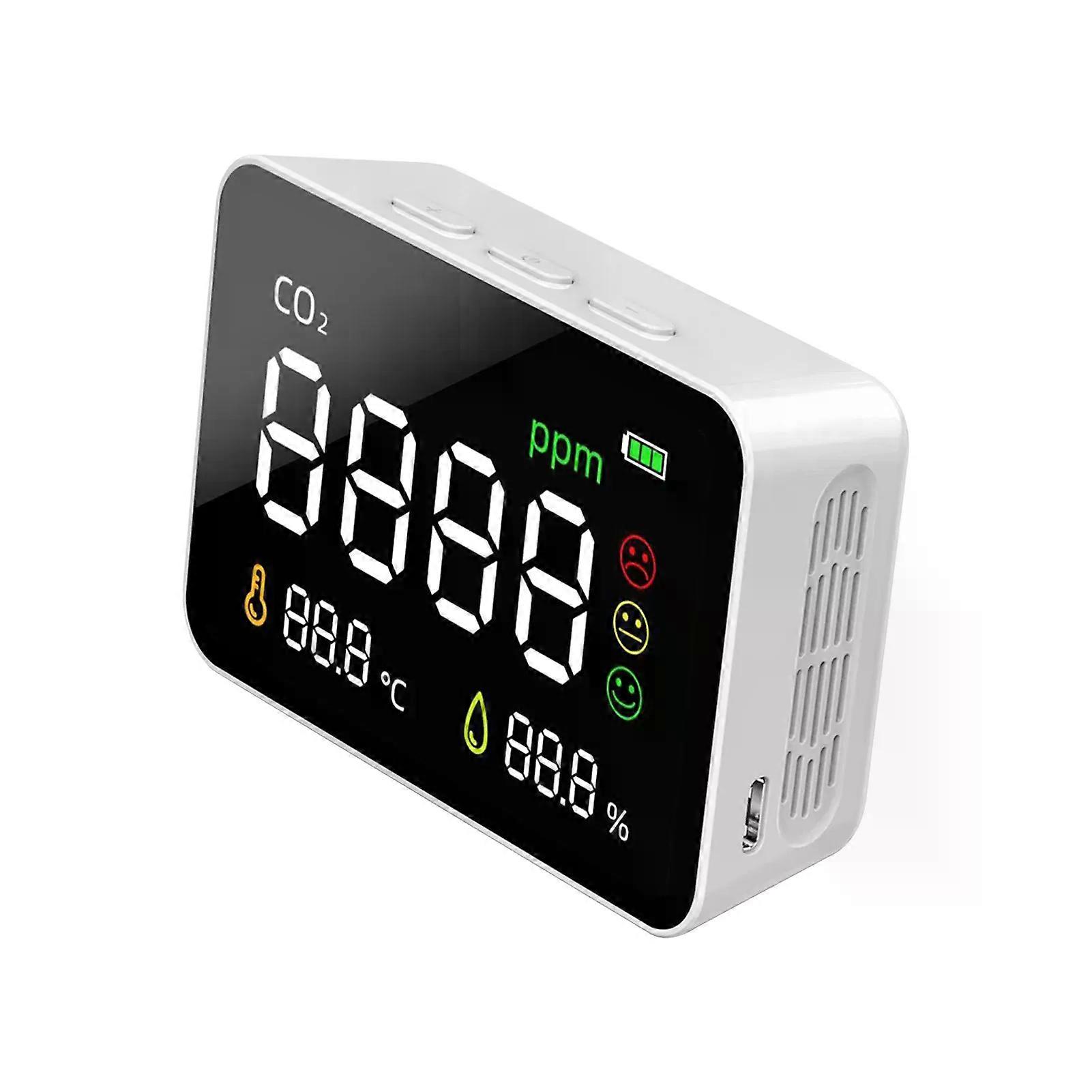 Carbon Dioxide Monitor Smart CO2 Alarm Meter Portable Air Quality Detector Monitoring Tool With Alarm For Car Gym Office